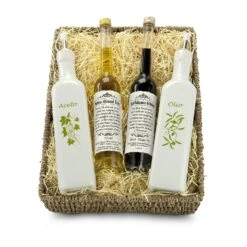 Essig-Ölspender im Korb - Elegante Aufbewahrung für Öl und Essig