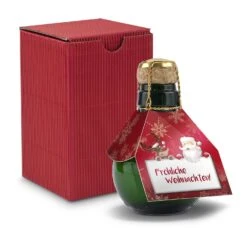 Kleinste Sektflasche - Fröhliche Weihnachten | Mini-Sekt Geschenkidee für Kundenpräsente