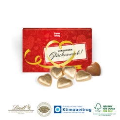 Schokoherzen in Präsentbox Business - Ideales kleines Geschenk für jeden Anlass