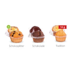 Muffin Mini im Werbewürfel - Kleine Präsente für jeden Anlass -Snack Verkäufe 2024 91480 Muffin MINI Werbewuerfel Fuellung 98426