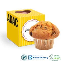 Muffin Maxi Im Werbewürfel Mit Herzausstanzung - Kleine Präsente für besondere Anlässe