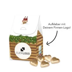 Auf Sie Kann Man Bauen - Weihnachtsgeschenk für Mitarbeiter | Personalisiertes Dankeschön -Snack Verkäufe 2024 95435 Haus Minis Lindt Herzen Rueckseite dein logo 40412