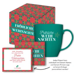 Weihnachtstasse 'Fröhliche Weihnachten' - Perfektes Mitarbeitergeschenk 13 Weihnachtstasse 'Fröhliche Weihnachten' - Perfektes Mitarbeitergeschenk -Snack Verkäufe 2024 Montage Verpackung mit Tasse Einleger 80010