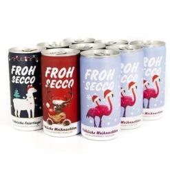 FrohSecco – Edition Rudi – 6x Prickelnder Weihnachtsgruß | Mitarbeitergeschenke -Snack Verkäufe 2024 WP12984 VH 72064