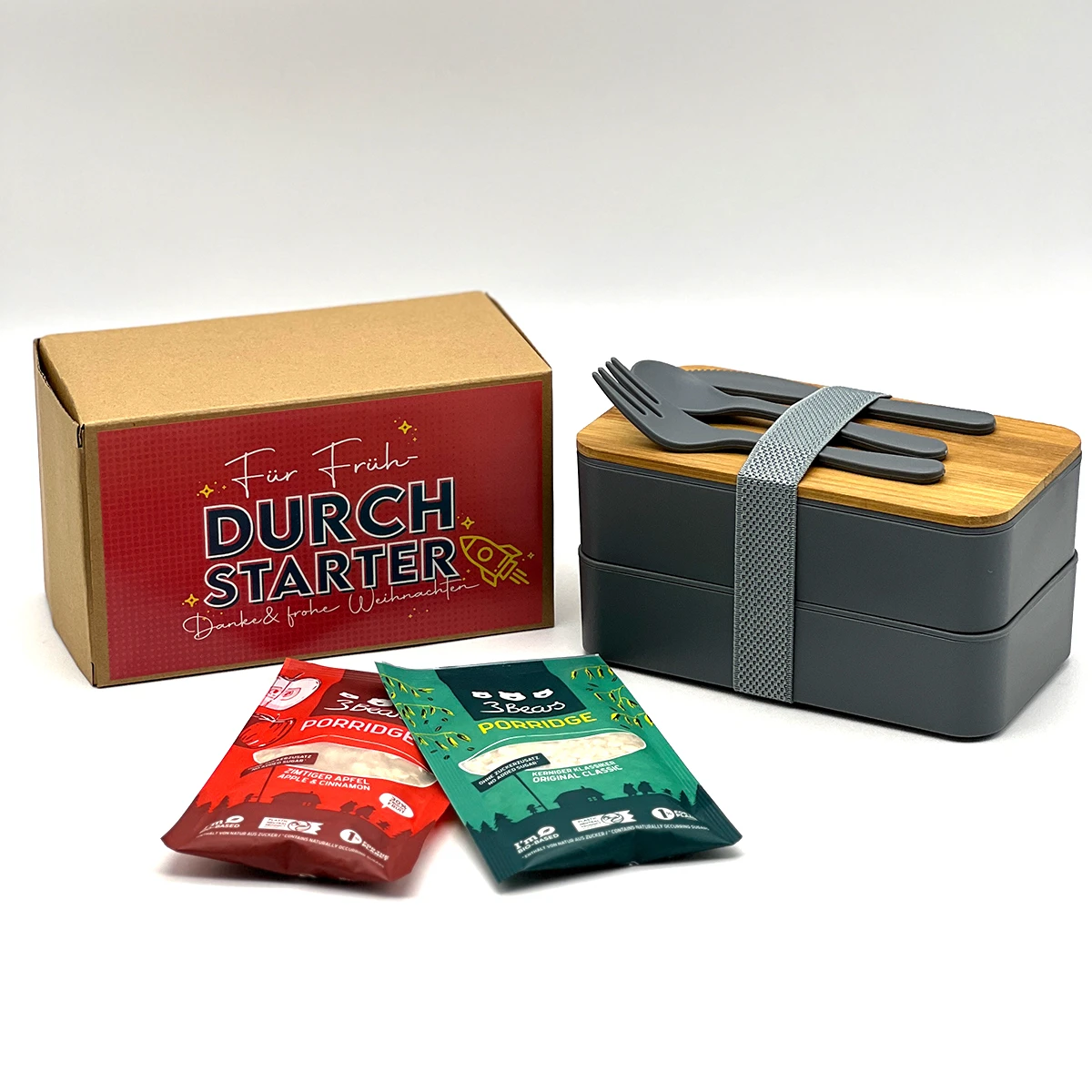 Lunchbox 'Frühdurchstarter' - Porridge | Praktisches Mitarbeitergeschenk 2 Lunchbox 'Frühdurchstarter' - Porridge | Praktisches Mitarbeitergeschenk – Bild 2