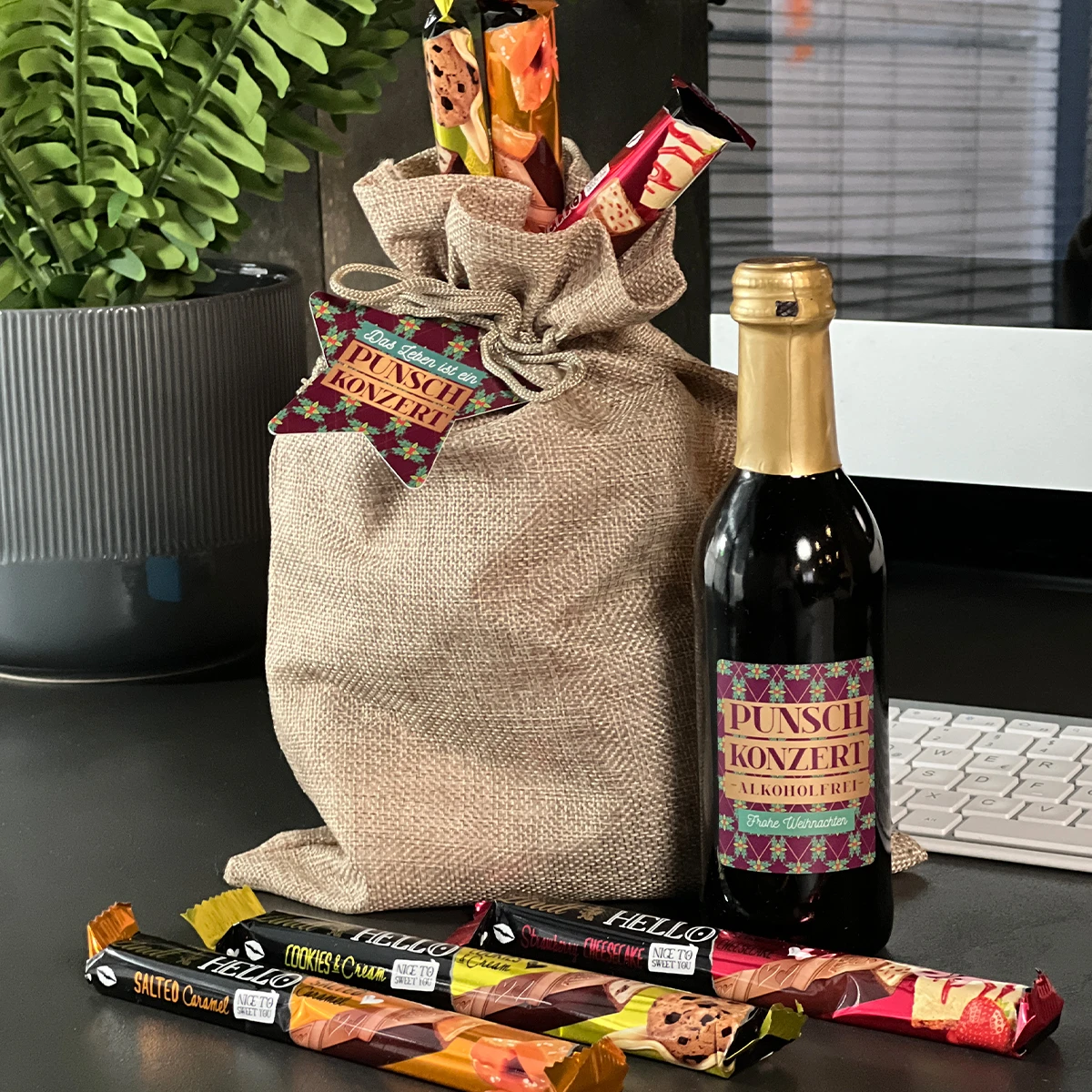 Weihnachtssäckchen 'Punschkonzert' - Perfekte Mitarbeitergeschenke für die Festtage 1 Weihnachtssäckchen 'Punschkonzert' - Perfekte Mitarbeitergeschenke für die Festtage