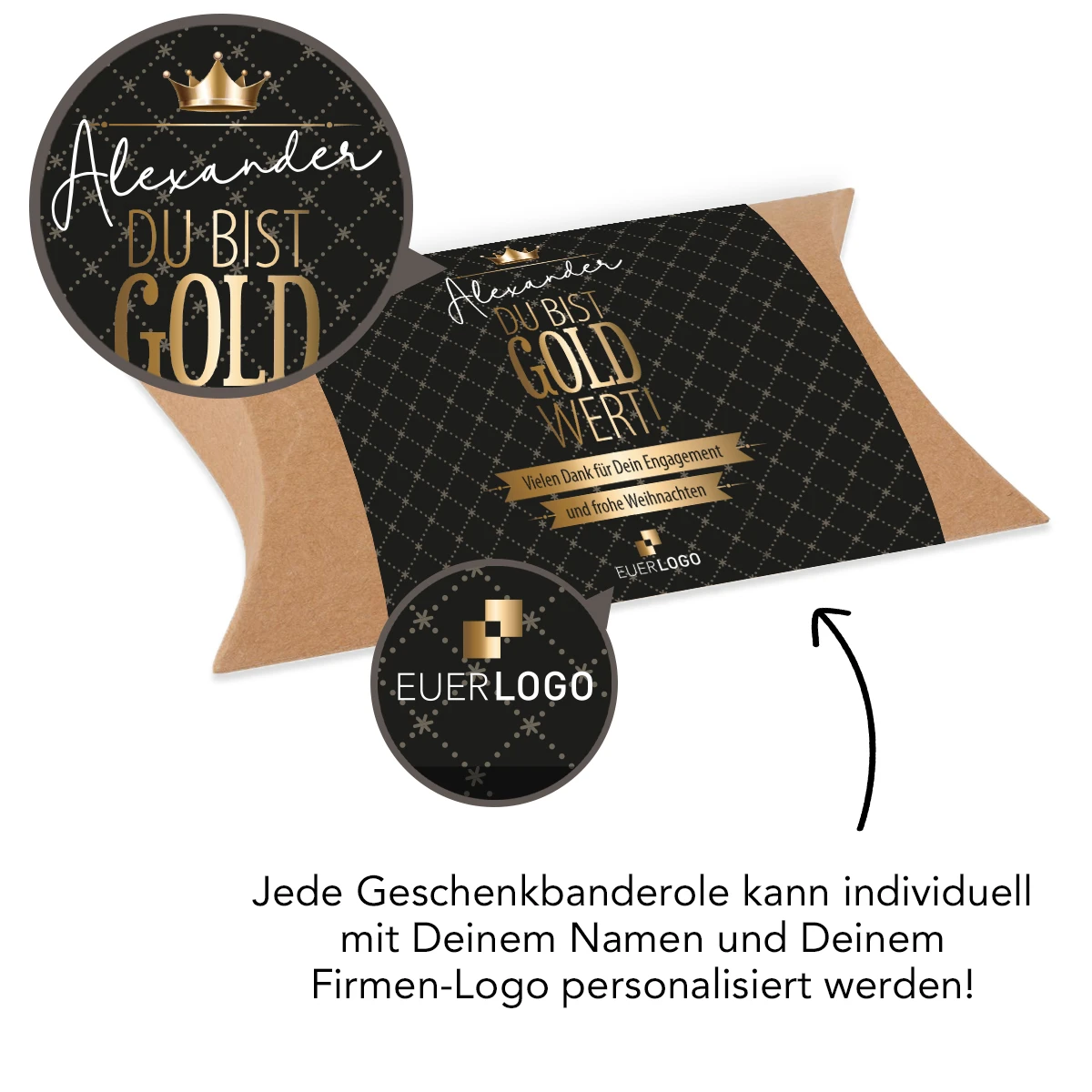 Lindt Pillowbox 'Du Bist Gold Wert' - Premium Mitarbeitergeschenk – Bild 2
