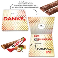 Danke, Dass Du Im Team Bist - 10er Ferrero Duplo | Mitarbeitergeschenke -Snack Verkäufe 2024 montage DUplo 10er Name Logo 1 79411