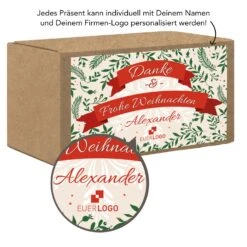 Lunchbox Eco - Xmas | Nachhaltige Mitarbeitergeschenke für Weihnachten -Snack Verkäufe 2024 montage lunchbox eco danke froheweihnachten Lupe Kraftpapier 1 81656