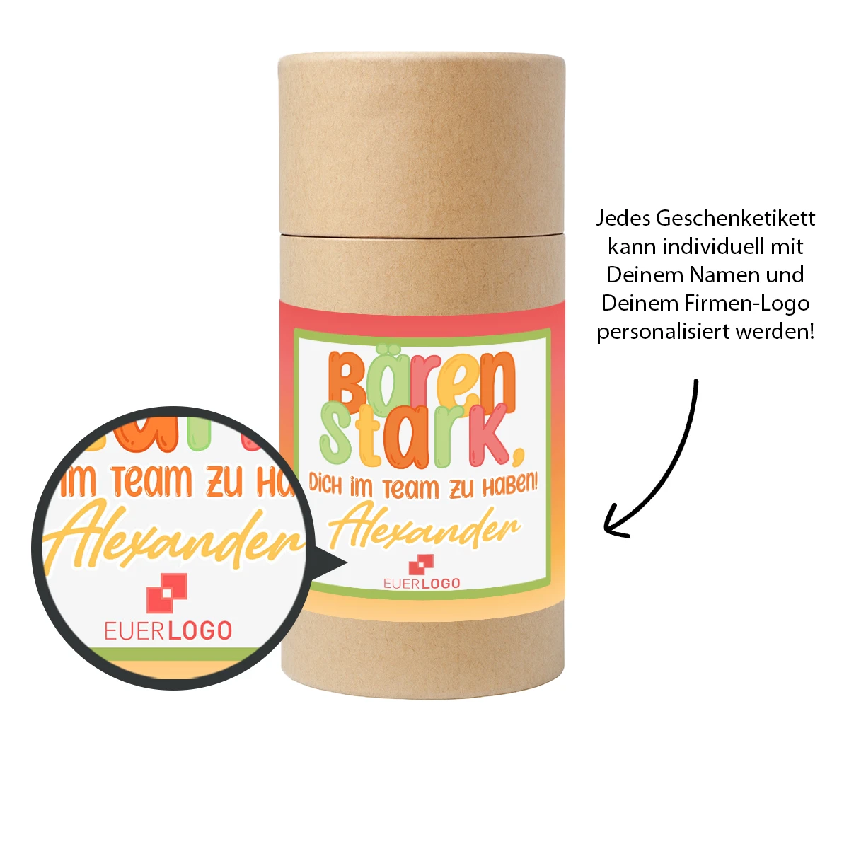 Präsenthülse 'Bärenstark' mit Haribo Goldbären - Perfektes Mitarbeitergeschenk – Bild 3