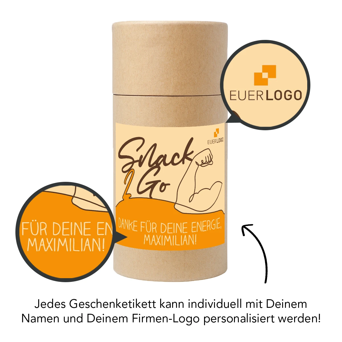 Präsenthülse 'Danke Für Deine Energie!' - Snack2Go | Mitarbeitergeschenke – Bild 2