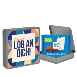 Geschenkdose 'Kleines Lob An Dich' - Ritter Sport | Mitarbeitergeschenke -Snack Verkäufe 2024 montage rs dose kleines lob an dich 2er rittersport 88368
