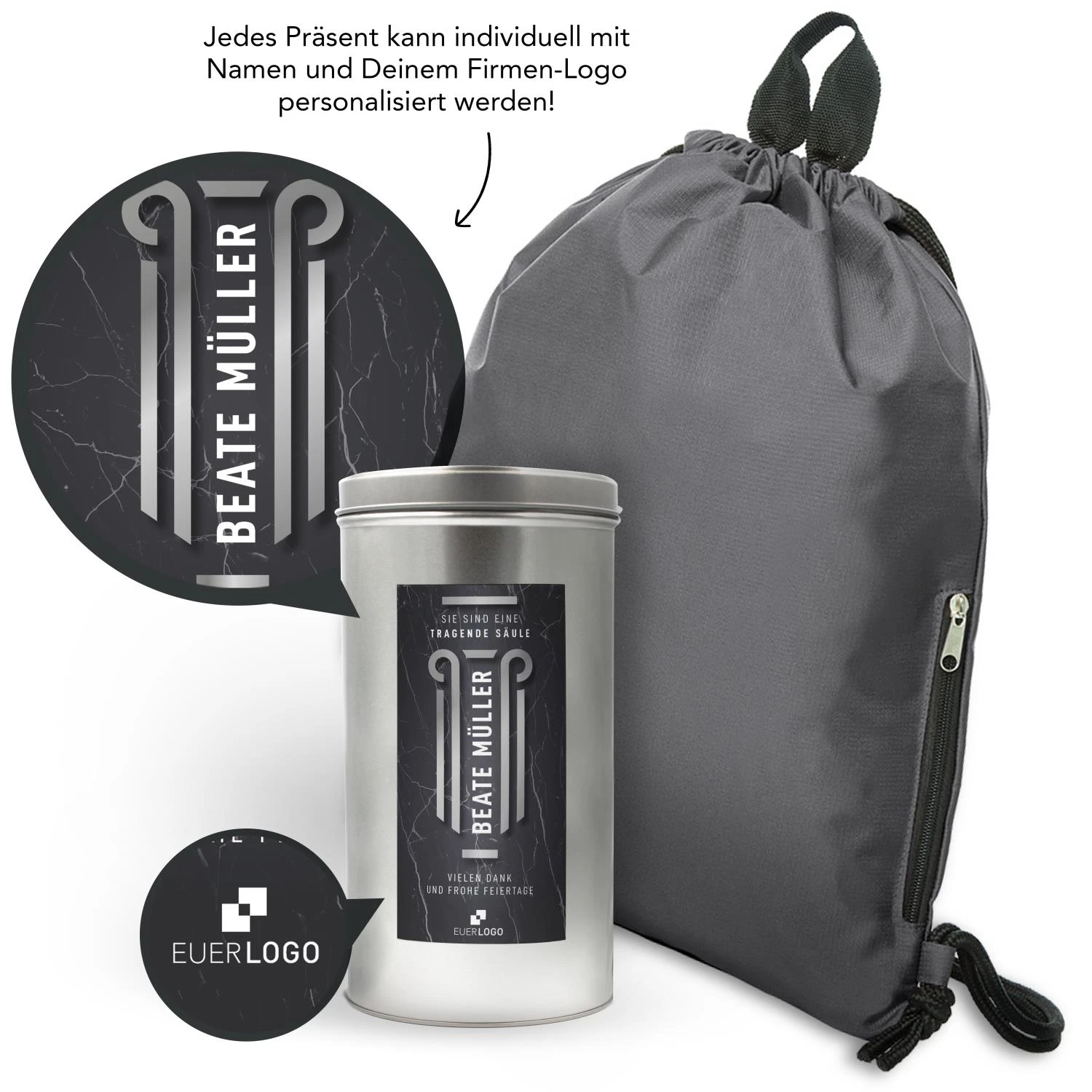 Rucksack 'Sie Sind Eine Tragende Säule' - Hochwertiges Mitarbeitergeschenk – Bild 2