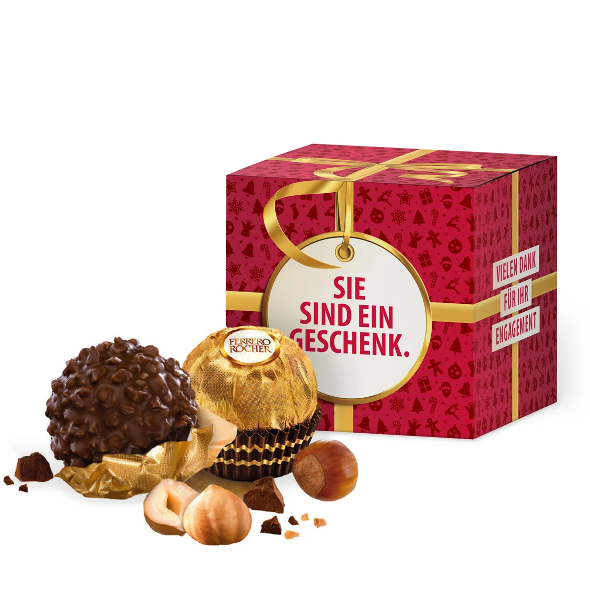 Ferrero Rocher Geschenkbox 'Sie Sind Ein Geschenk' - Premium Weihnachtsgeschenk für Mitarbeiter 2 Ferrero Rocher Geschenkbox 'Sie Sind Ein Geschenk' - Premium Weihnachtsgeschenk für Mitarbeiter – Bild 2